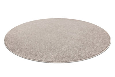 RugsX Eton Plus Circle Carpet BeigeOne-ColorUniformPlain Circle 133 Cm from B&Q