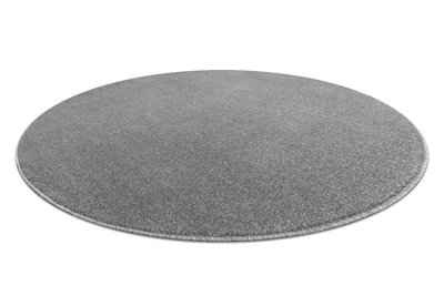 RugsX Eton Plus Circle Carpet Light GreyOne-ColorUniformPlain Circle 133 Cm from B&Q