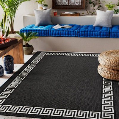 RugsX Carpet Sisal Flat 49373690 Greek Black Cream 140X200 Cm from B&Q