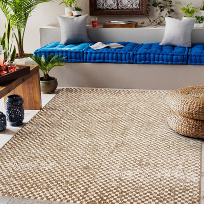 RugsX Flat 48955265 Sisal Carpet GeometricNatural Beige Straw ColorString 200X290 Cm from B&Q