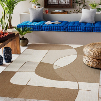 RugsX Flat 48982265 Sisal Carpet GeometricNatural Beige Straw ColorString 120X170 Cm from B&Q