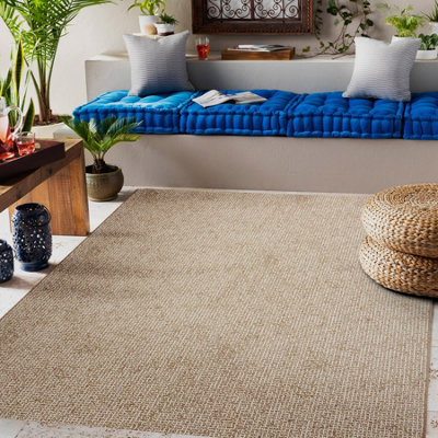 RugsX Flat 49371265 Sisal Carpet TrellisNatural Beige Straw ColorString 160X230 Cm from B&Q