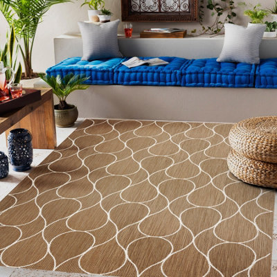 RugsX Flat 49379265 Sisal Carpet DropsNatural Beige Straw ColorString 200X290 Cm from B&Q