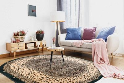 RugsX Wool Carpet Polonia Oval Witraż Emerald 200X300 Cm from B&Q