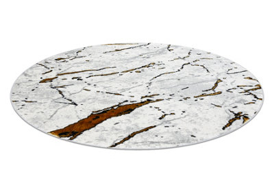 RugsX Carpet Allure 1963 Circle MarbleStructuralStylishGlamour White Gold Circle 100 Cm from B&Q