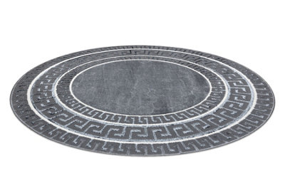 RugsX Carpet Allure 1960 CircleGreek KeyFrameStructuralStylishGlamour Grey Circle 150 Cm from B&Q