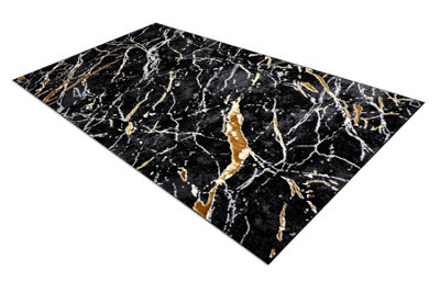 RugsX Carpet Allure 1963 MarbleStructuralStylishGlamour Black Gold 240X330 Cm from B&Q