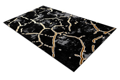 RugsX Carpet Allure 1967 MarbleStructuralStylishGlamour Black Gold 160X220 Cm from B&Q