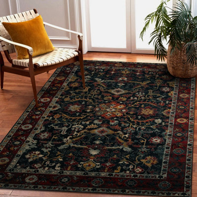 RugsX Wool Carpet Polonia Verano OrnamentFrame Navy Blue 200X300 Cm from B&Q