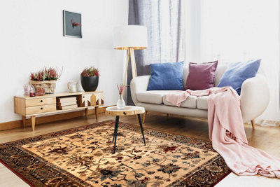 RugsX Wool Carpet Polonia Bodrum OrnamentFrame Light Ruby 170X235 Cm from B&Q
