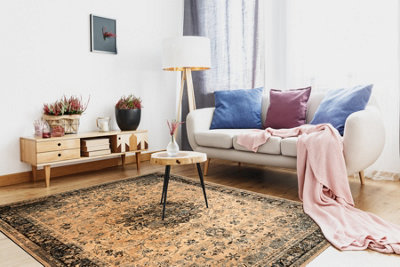 RugsX Wool Carpet Polonia Kordoba25 RosetteFrame Sepia 200X300 Cm from B&Q
