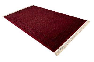 RugsX Orient 2958 Carpet Burgundy Black FrameClassicOrientalWith Fringes 250X350 Cm from B&Q