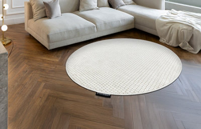 RugsX Carpet Casablanca Loop Circle White LoopSoft Circle 100 Cm from B&Q
