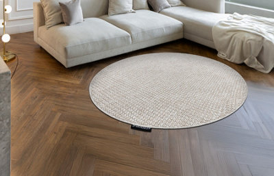 RugsX Carpet Casablanca Loop Circle Beige LoopSoft Circle 133 Cm from B&Q