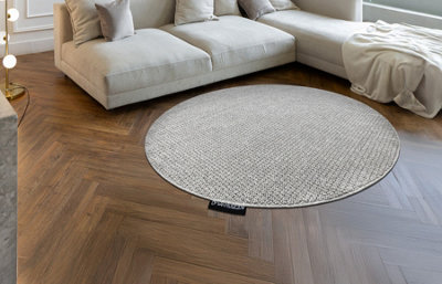 RugsX Carpet Casablanca Loop Circle Light Grey LoopSoft Circle 80 Cm from B&Q