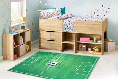 RugsX Bambino 9731 Washing Carpet PitchFootball For Children Anti-SlipGreen  80X150 Cm from B&Q