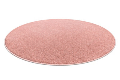 RugsX Eton Plus Circle Carpet Blush PinkOne-ColorUniformPlain Circle 133 Cm from B&Q