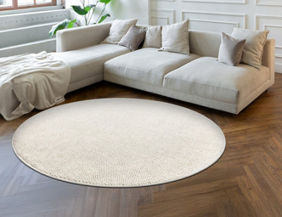 RugsX Carpet Casablanca Loom Circle CreamLoopSoft Indoor & Outdoor Circle 133 Cm from B&Q