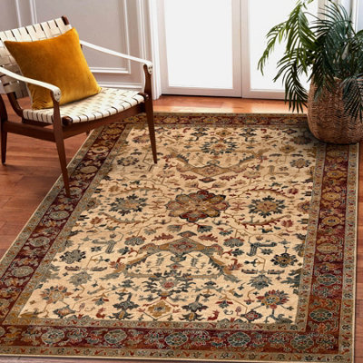 RugsX Wool Carpet Polonia Verano OrnamentFrame Light Ruby 200X300 Cm from B&Q