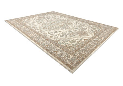 RugsX Wool Carpet Soho 477.01.la100 OstaOrnamentRosette Beige 80X160 Cm from B&Q