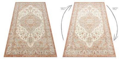 RugsX Wool Carpet Soho 477.01.la112 OstaOrnamentRosetteNatural Terracotta Beige 160X240 Cm from B&Q