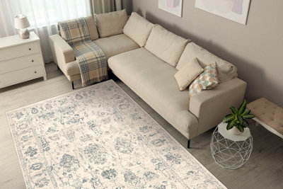 RugsX Wool Carpet Abby 486.25.la110 Osta OrnamentFrame Classic Beige Green 160X240 Cm from B&Q
