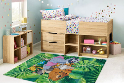 RugsX Bambino 2651 Washing Carpet AnimalsJungle For Children Anti-SlipGreen Brown  120X170 Cm from B&Q