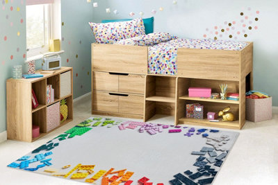 RugsX Bambino 38480 Washing Carpet Construction Kit For Children Anti-SlipGrey 140X200 Cm from B&Q