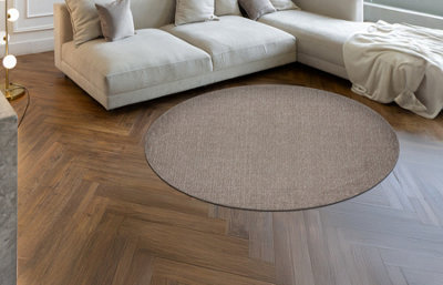 RugsX Carpet Casablanca Loop Circle Brown LoopSoft Circle 133 Cm from B&Q
