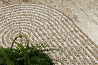 RugsX Organic 1835 Sisal Carpet Geometric Ecru Natural  Modern Irregular Shape 120X170 Cm from B&Q