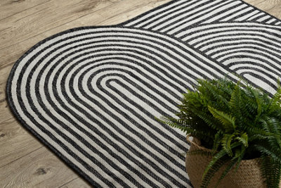 RugsX Organic 2131 Sisal Carpet Geometric Ecru Black  NaturalModern Irregular Shape 133X190 Cm from B&Q