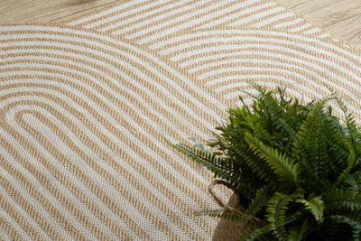 RugsX Organic 2131 Sisal Carpet Geometric Ecru Natural  Modern Irregular Shape 133X190 Cm from B&Q