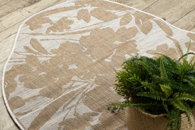 RugsX Organic 2735 Sisal Carpet Flowers Ecru Natural  Modern Irregular Shape 120X170 Cm from B&Q