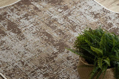 RugsX Organic 2755 Sisal Carpet Abstraction Ecru Natural  Modern Irregular Shape 120X170 Cm from B&Q