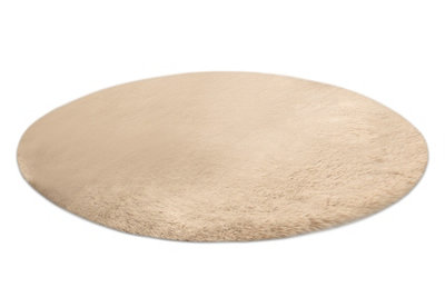 RugsX Carpet Bunny Circle Macchiato Brown Imitation Of Rabbit Fur Circle 120 Cm from B&Q