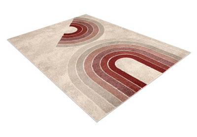 RugsX Carpet Fusion 0807 Cream ClaretGeometricModernAbstract 280X370 Cm from B&Q