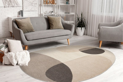 RugsX Carpet Fusion 5706 Cream Beige ShapeGeometricModernAbstractIrregular 200X290 Cm from B&Q