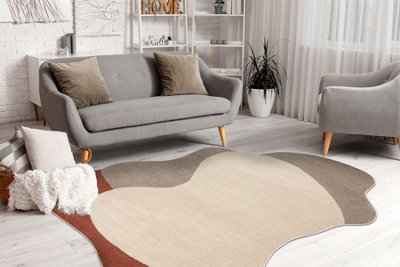 RugsX Carpet Fusion 5710 Cream Terracotta ShapeAbstractionModernAbstract160X220 Cm from B&Q