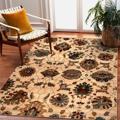 RugsX Wool Carpet Omega Latica Flowers Cream 300X400 Cm from B&Q