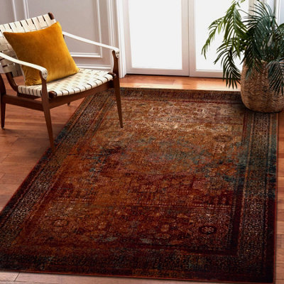 RugsX Wool Carpet Omega Mamluk Vintage Rosette Red 235X350 Cm from B&Q