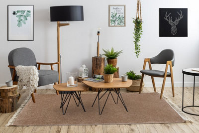 RugsX Carpet Berber 9000 Beige Fringe Berber Moroccan Shaggy 180X270 Cm from B&Q