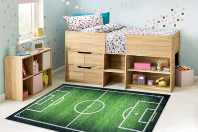 RugsX Bambino 58690 Washing Carpet PitchFootball For Children Anti-SlipGreen  120X170 Cm from B&Q
