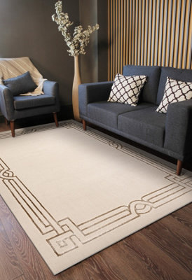 RugsX Carpet Allure 1907 FrameGreekStructuralStylishGlamour Beige 160X220 Cm from B&Q