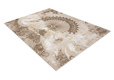 RugsX Carpet Allure 5715 AbstractionStructuralStylishGlamour Beige White 140X190 Cm from B&Q