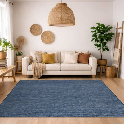 RugsX Carpet Sisal Sion A5165A Melange Flat Woven Navy Blue 120X170 Cm from B&Q