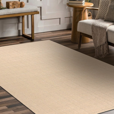 RugsX Wool Carpet Textura 488.02.la100 OstaLinesGeometric Structural Cream 200X300 Cm from B&Q