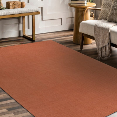 RugsX Wool Carpet Textura 488.05.la000 OstaLinesGeometric Structural Terracotta  240X340 Cm from B&Q