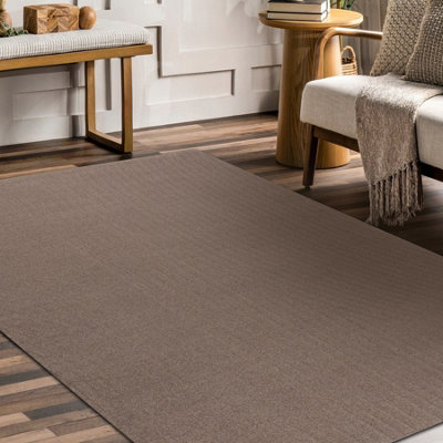 RugsX Wool Carpet Textura 488.12.la600 OstaWavesGeometric Structural Brown 240X340 Cm from B&Q