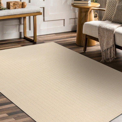 RugsX Wool Carpet Textura 488.24.la100 OstaLines Structural Cream 200X300 Cm from B&Q