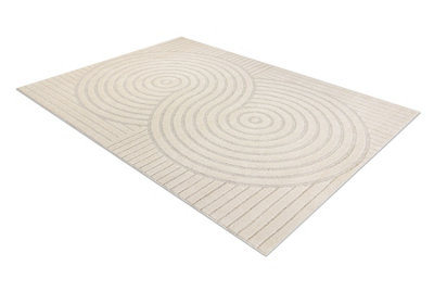 RugsX Dune 2507 Cream Carpet  GeometricLinesStructural 160X220 Cm from B&Q